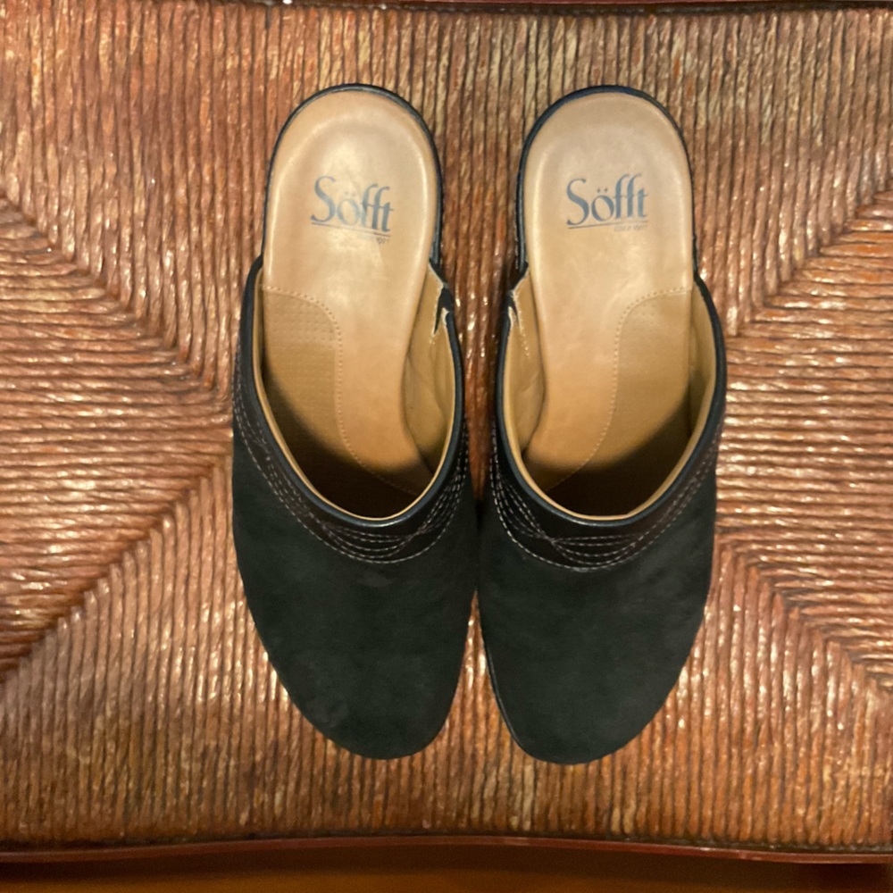 Black Suede Mules